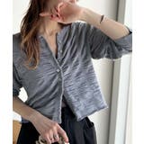 さらり羽織りココロおどる♪前後2way7分袖シャーリングニットカーディガン | Classical Elf | 詳細画像32