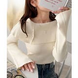 アイボリー | 上品＆繊細に華奢見え♪サムホール付きオフショルリブ編みニット（長袖） | Classical Elf 