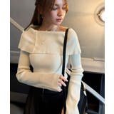 上品＆繊細に華奢見え♪サムホール付きオフショルリブ編みニット（長袖） | Classical Elf  | 詳細画像7 