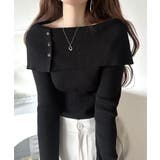 上品＆繊細に華奢見え♪サムホール付きオフショルリブ編みニット（長袖） | Classical Elf  | 詳細画像10 