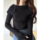 上品＆繊細に華奢見え♪サムホール付きオフショルリブ編みニット（長袖） | Classical Elf  | 詳細画像12 