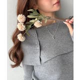 上品＆繊細に華奢見え♪サムホール付きオフショルリブ編みニット（長袖） | Classical Elf  | 詳細画像18 