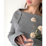上品＆繊細に華奢見え♪サムホール付きオフショルリブ編みニット（長袖） | Classical Elf  | 詳細画像20 