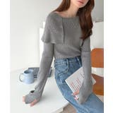 上品＆繊細に華奢見え♪サムホール付きオフショルリブ編みニット（長袖） | Classical Elf  | 詳細画像21 