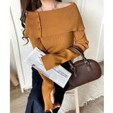 上品＆繊細に華奢見え♪サムホール付きオフショルリブ編みニット（長袖） | Classical Elf  | 詳細画像31 