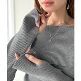 上品＆繊細に華奢見え♪サムホール付きオフショルリブ編みニット（長袖） | Classical Elf  | 詳細画像37 