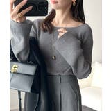 デコルテ美人を叶える、大人の上品アイテム♪ボートネックリブニットトップス | Classical Elf  | 詳細画像18 