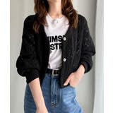 着るたび、雰囲気美人。前後2way格子柄透かし編みショート丈ニットカーディガン | Classical Elf | 詳細画像6