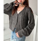 着るたび、雰囲気美人。前後2way格子柄透かし編みショート丈ニットカーディガン | Classical Elf | 詳細画像9