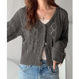 着るたび、雰囲気美人。前後2way格子柄透かし編みショート丈ニットカーディガン | Classical Elf | 詳細画像10