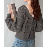 着るたび、雰囲気美人。前後2way格子柄透かし編みショート丈ニットカーディガン | Classical Elf | 詳細画像11