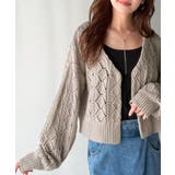 着るたび、雰囲気美人。前後2way格子柄透かし編みショート丈ニットカーディガン | Classical Elf | 詳細画像16