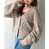 着るたび、雰囲気美人。前後2way格子柄透かし編みショート丈ニットカーディガン | Classical Elf | 詳細画像17