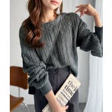 着るたび、雰囲気美人。前後2way格子柄透かし編みショート丈ニットカーディガン | Classical Elf | 詳細画像24