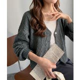 着るたび、雰囲気美人。前後2way格子柄透かし編みショート丈ニットカーディガン | Classical Elf | 詳細画像25