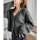 着るたび、雰囲気美人。前後2way格子柄透かし編みショート丈ニットカーディガン | Classical Elf | 詳細画像27