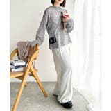 “ゆるっと”が叶える、1秒垢抜け！モヘアタッチシアー変形タック柄ニット（長袖） | Classical Elf  | 詳細画像7 