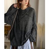 “ゆるっと”が叶える、1秒垢抜け！モヘアタッチシアー変形タック柄ニット（長袖） | Classical Elf  | 詳細画像11 