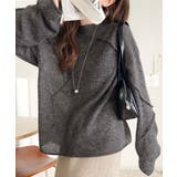 “ゆるっと”が叶える、1秒垢抜け！モヘアタッチシアー変形タック柄ニット（長袖） | Classical Elf  | 詳細画像13 