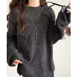 “ゆるっと”が叶える、1秒垢抜け！モヘアタッチシアー変形タック柄ニット（長袖） | Classical Elf  | 詳細画像16 