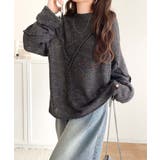 “ゆるっと”が叶える、1秒垢抜け！モヘアタッチシアー変形タック柄ニット（長袖） | Classical Elf  | 詳細画像17 