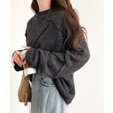 “ゆるっと”が叶える、1秒垢抜け！モヘアタッチシアー変形タック柄ニット（長袖） | Classical Elf  | 詳細画像18 