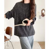 “ゆるっと”が叶える、1秒垢抜け！モヘアタッチシアー変形タック柄ニット（長袖） | Classical Elf  | 詳細画像19 