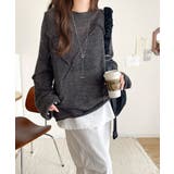 “ゆるっと”が叶える、1秒垢抜け！モヘアタッチシアー変形タック柄ニット（長袖） | Classical Elf  | 詳細画像20 