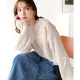 “ゆるっと”が叶える、1秒垢抜け！モヘアタッチシアー変形タック柄ニット（長袖） | Classical Elf  | 詳細画像23 