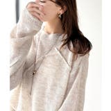 “ゆるっと”が叶える、1秒垢抜け！モヘアタッチシアー変形タック柄ニット（長袖） | Classical Elf  | 詳細画像25 