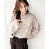 “ゆるっと”が叶える、1秒垢抜け！モヘアタッチシアー変形タック柄ニット（長袖） | Classical Elf  | 詳細画像29 