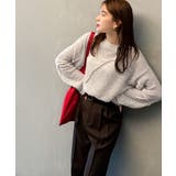 “ゆるっと”が叶える、1秒垢抜け！モヘアタッチシアー変形タック柄ニット（長袖） | Classical Elf  | 詳細画像33 