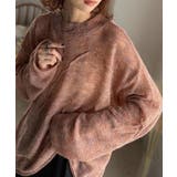 オレンジ | “ゆるっと”が叶える、1秒垢抜け！モヘアタッチシアー変形タック柄ニット（長袖） | Classical Elf 