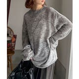 “ゆるっと”が叶える、1秒垢抜け！モヘアタッチシアー変形タック柄ニット（長袖） | Classical Elf  | 詳細画像2 