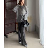 “ゆるっと”が叶える、1秒垢抜け！モヘアタッチシアー変形タック柄ニット（長袖） | Classical Elf  | 詳細画像3 