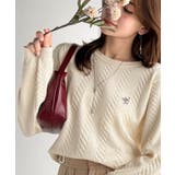 大人のためのコンパクトニット。胸刺繍ショート丈ケーブル編みニット（長袖） | Classical Elf  | 詳細画像8 