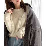 大人のためのコンパクトニット。胸刺繍ショート丈ケーブル編みニット（長袖） | Classical Elf  | 詳細画像10 