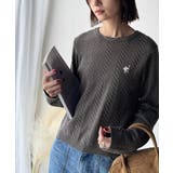 大人のためのコンパクトニット。胸刺繍ショート丈ケーブル編みニット（長袖） | Classical Elf  | 詳細画像13 