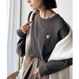 大人のためのコンパクトニット。胸刺繍ショート丈ケーブル編みニット（長袖） | Classical Elf  | 詳細画像16 