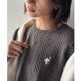 大人のためのコンパクトニット。胸刺繍ショート丈ケーブル編みニット（長袖） | Classical Elf  | 詳細画像17 