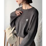 大人のためのコンパクトニット。胸刺繍ショート丈ケーブル編みニット（長袖） | Classical Elf  | 詳細画像18 