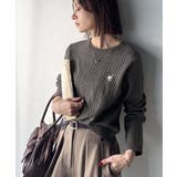 大人のためのコンパクトニット。胸刺繍ショート丈ケーブル編みニット（長袖） | Classical Elf  | 詳細画像19 