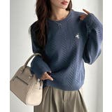 大人のためのコンパクトニット。胸刺繍ショート丈ケーブル編みニット（長袖） | Classical Elf  | 詳細画像33 