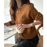 大人のためのコンパクトニット。胸刺繍ショート丈ケーブル編みニット（長袖） | Classical Elf  | 詳細画像46 