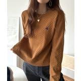 大人のためのコンパクトニット。胸刺繍ショート丈ケーブル編みニット（長袖） | Classical Elf  | 詳細画像48 