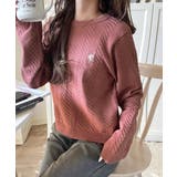 大人のためのコンパクトニット。胸刺繍ショート丈ケーブル編みニット（長袖） | Classical Elf  | 詳細画像51 