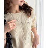 大人のためのコンパクトニット。胸刺繍ショート丈ケーブル編みニット（長袖） | Classical Elf  | 詳細画像2 