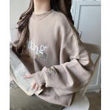 グレージュ | シンプルなのに一際映える。フラワー刺繍裏起毛スウェット | Classical Elf 