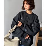 シンプルなのに一際映える。フラワー刺繍裏起毛スウェット | Classical Elf  | 詳細画像4 