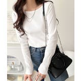 デコルテラインを美しく演出。クルーネックリブトップス（長袖） | Classical Elf  | 詳細画像6 